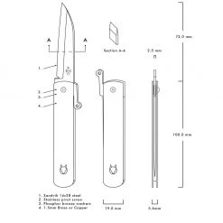 Andersson & Copra Urban Husky Friction Folder Knife Brass (2.9
