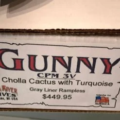 BARK RIVER KNIVES Bark River Gunny CPM 3V Knife Cholla Cactus W/ Turquoise - Gray Liners - Rampless #2 13 BARK RIVER KNIVES Bark River Gunny CPM 3V Knife Cholla Cactus W/ Turquoise - Gray Liners - Rampless #2