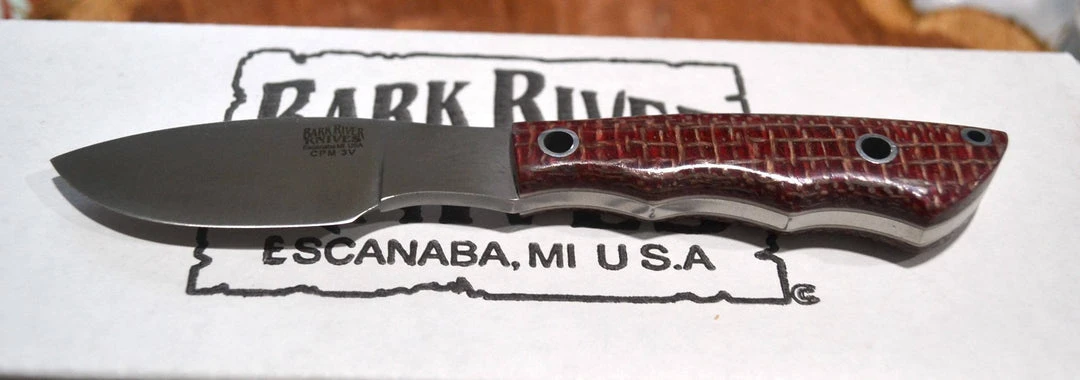 BARK RIVER KNIVES Bark River Mini Canadian CPM 3V Knife Micarta W/ White Liners (USA) 6 BARK RIVER KNIVES Bark River Mini Canadian CPM 3V Knife Micarta W/ White Liners (USA)