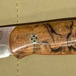 BARK RIVER KNIVES Bark River Ultralite Bushcrafter CPM 3V Spalted Maple Burl - Red Liners - Mosaic Pins