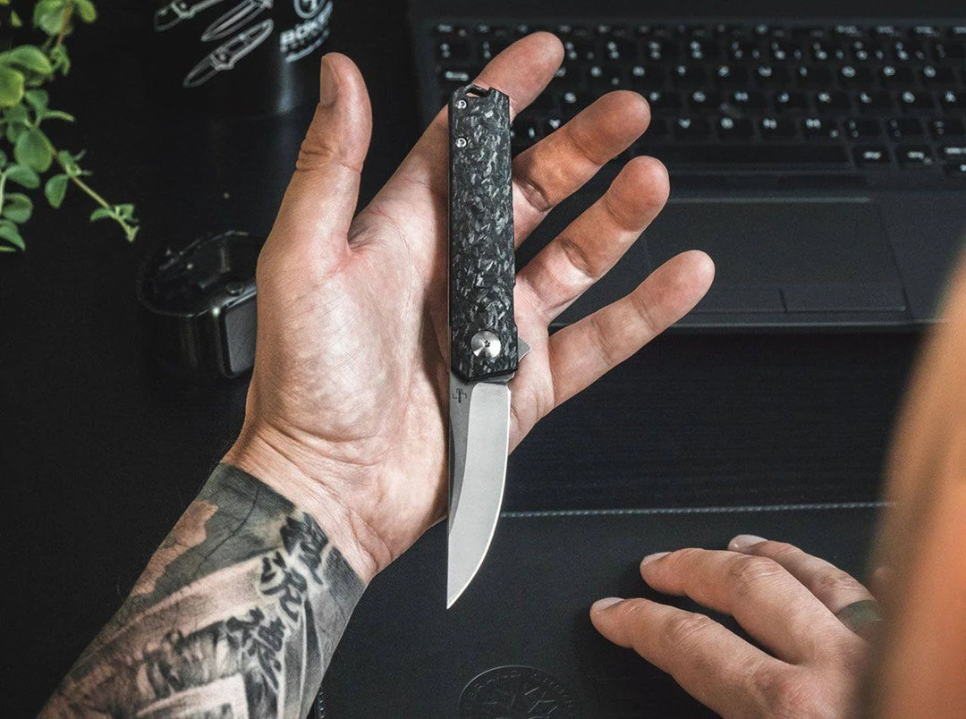 Boker 01BO231 Lucas Burnley Kwaiken Compact Auto Knife (USA) D2 Marble Carbon 7 Boker 01BO231 Lucas Burnley Kwaiken Compact Auto Knife (USA) D2 Marble Carbon
