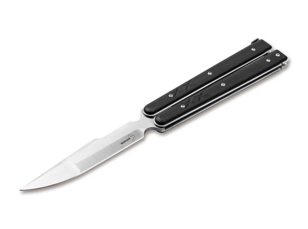 Boker 06EX229 Balisong Tactical Large Butterfly Knife Black G-10 (4.2" Satin) 3 Boker 06EX229 Balisong Tactical Large Butterfly Knife Black G-10 (4.2" Satin)