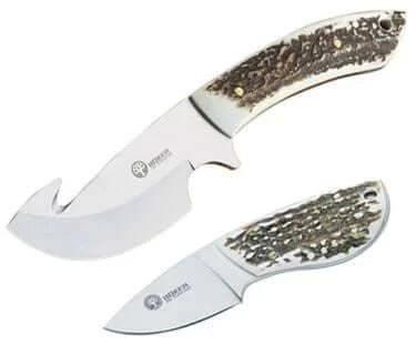 Boker Arbolito Hunter's Combo Caper Gut Hook Knife Stag Handles 3 Boker Arbolito Hunter's Combo Caper Gut Hook Knife Stag Handles