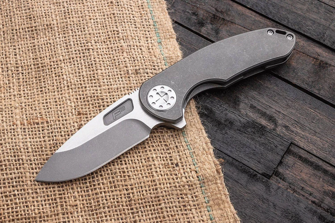 CURTISS CUSTOM KNIVES Curtiss F3 Medium Flipper Knife 3.25" CTS-XHP Slicer Blade, Standard Titanium Handles - F3 Medium SL/FL 7 CURTISS CUSTOM KNIVES Curtiss F3 Medium Flipper Knife 3.25" CTS-XHP Slicer Blade, Standard Titanium Handles - F3 Medium SL/FL