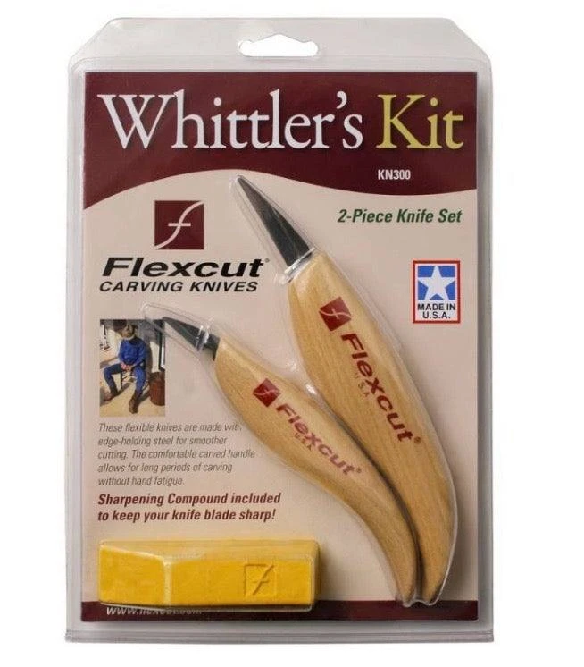 Flexcut Carving Tools Whittler's Kit High Carbon Steel, Polishing Compound (KN300) 4 Flexcut Carving Tools Whittler's Kit High Carbon Steel, Polishing Compound (KN300)