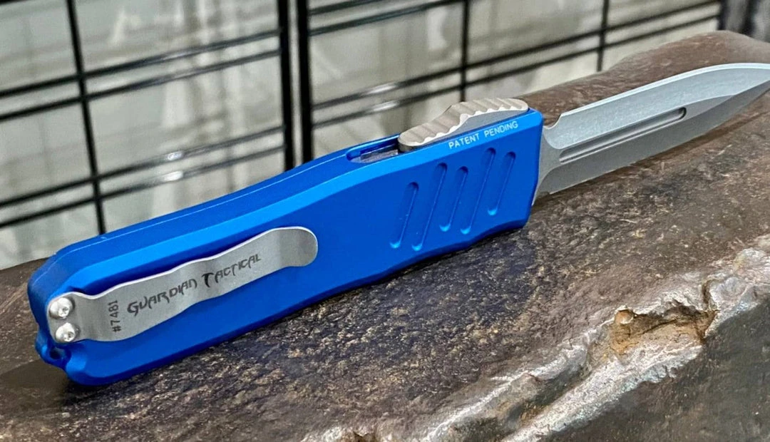 Guardian Tactical RECON-035 94531 Blue Auto Knife 3.3" Dagger Stonewash 8 Guardian Tactical RECON-035 94531 Blue Auto Knife 3.3" Dagger Stonewash