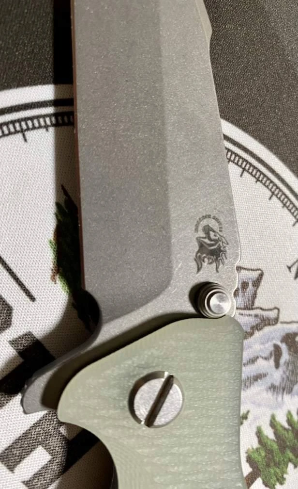 RICK HINDERER All Knife Brands Hinderer Eklipse Harpoon Spanto Knife Working Finish Blue/Translucent Green G10 3.5" 12 RICK HINDERER All Knife Brands Hinderer Eklipse Harpoon Spanto Knife Working Finish Blue/Translucent Green G10 3.5"