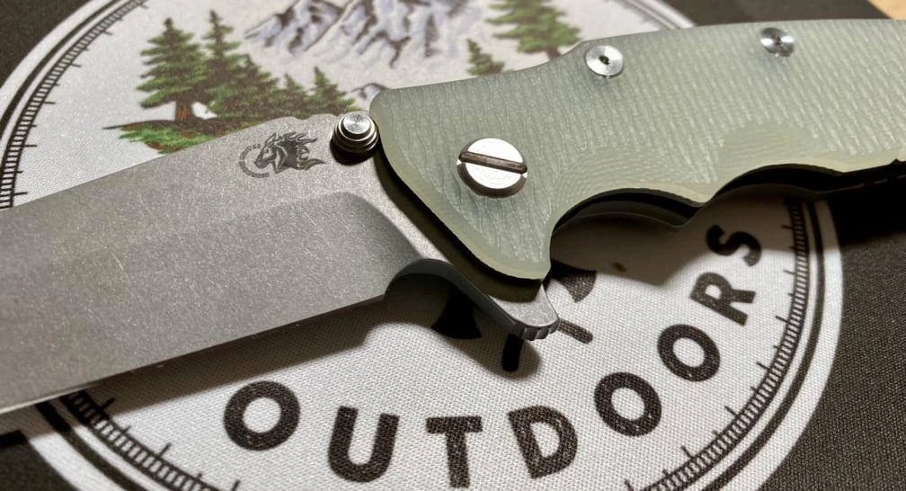 RICK HINDERER All Knife Brands Hinderer Eklipse Harpoon Spanto Knife Working Finish Blue/Translucent Green G10 3.5" 3 RICK HINDERER All Knife Brands Hinderer Eklipse Harpoon Spanto Knife Working Finish Blue/Translucent Green G10 3.5"