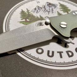 RICK HINDERER All Knife Brands Hinderer Eklipse Harpoon Spanto Knife Working Finish Blue/Translucent Green G10 3.5" 15 RICK HINDERER All Knife Brands Hinderer Eklipse Harpoon Spanto Knife Working Finish Blue/Translucent Green G10 3.5