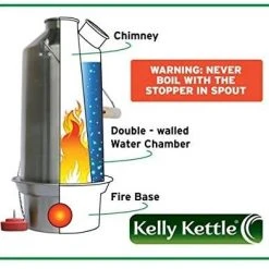 Kelly Kettle Scout Kit 41 Oz Stainless Camp Kettle W/ Stove For Fishing, Hunting, Hiking