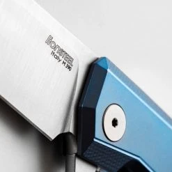 LionSteel MT01 BL Myto Flipper Knife 3.27" M390 , Blue Titanium Handles LionSteel Knives