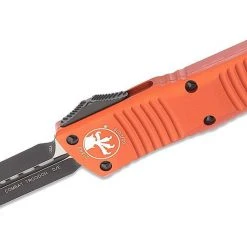 All Knife Brands Microtech 142-1OR Combat Troodon Auto OTF 3.75" Black D/E Orange Handles