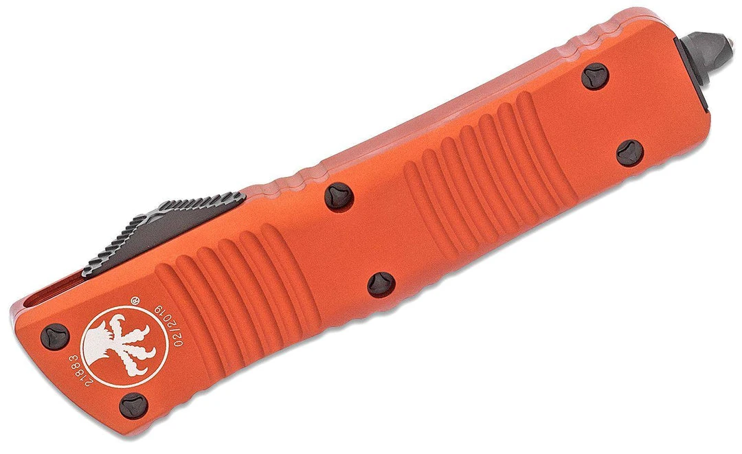 All Knife Brands Microtech 142-1OR Combat Troodon Auto OTF 3.75" Black D/E Orange Handles 4 All Knife Brands Microtech 142-1OR Combat Troodon Auto OTF 3.75" Black D/E Orange Handles