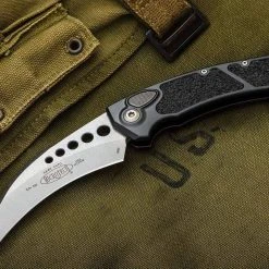 Microtech 166-10 Hawk Auto Folding Knife 3.95" Stonewashed 10 Microtech 166-10 Hawk Auto Folding Knife 3.95