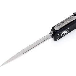 Microtech 232-6 UTX-85 D/E Black Handle Serration Satin Blade