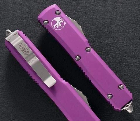 All Knife Brands Microtech Ultratech D/E 122-6VI Satin Full Serrated Violet Knife 4 All Knife Brands Microtech Ultratech D/E 122-6VI Satin Full Serrated Violet Knife
