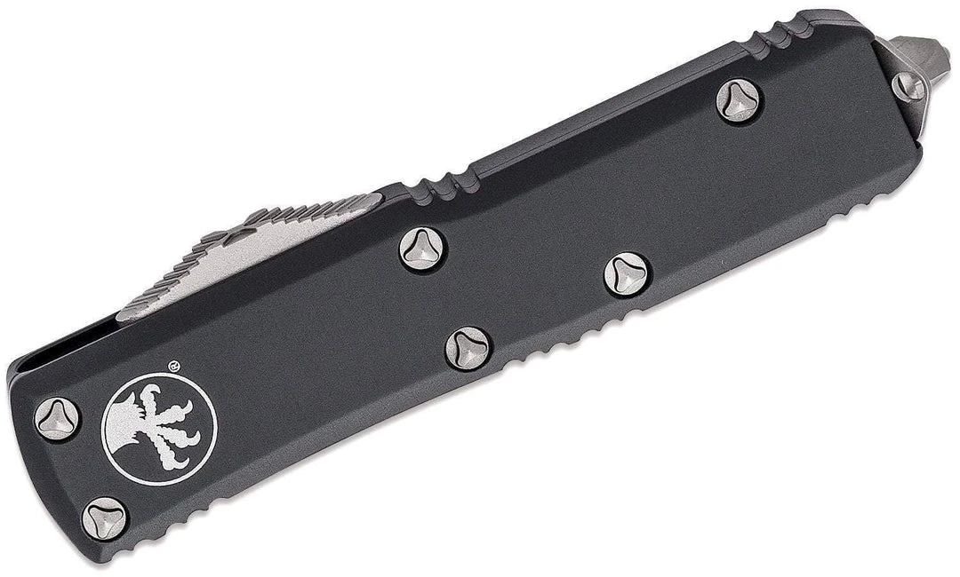 Microtech UTX-85 S/E Black Handle Stonewashed Blade 231-10 7 Microtech UTX-85 S/E Black Handle Stonewashed Blade 231-10