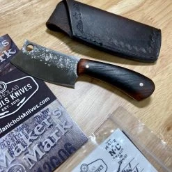 NICHOLAS NICHOLS Limited Edition Knives Nic Nichols Mini Cleaver Makers Mark Bourbon Handles Limited Edition 14 NICHOLAS NICHOLS Limited Edition Knives Nic Nichols Mini Cleaver Makers Mark Bourbon Handles Limited Edition