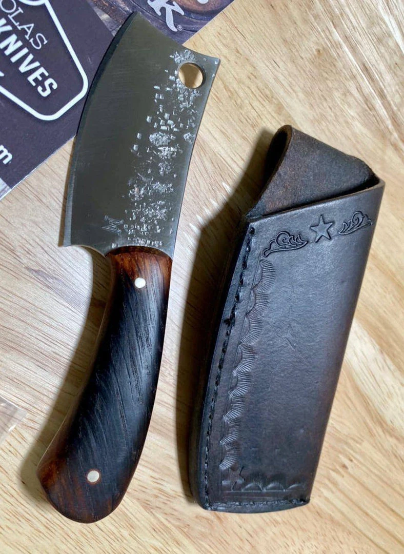 NICHOLAS NICHOLS Limited Edition Knives Nic Nichols Mini Cleaver Makers Mark Bourbon Handles Limited Edition 9 NICHOLAS NICHOLS Limited Edition Knives Nic Nichols Mini Cleaver Makers Mark Bourbon Handles Limited Edition