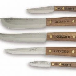 ONTARIO OLD HICKORY 5 PC KITCHEN KNIFE SET WITH BLOCK (USA) )