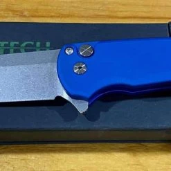 PROTECH KNIVES Pro-Tech Malibu Wharncliffe Plunge Lock Flipper Knife Blue (3.3