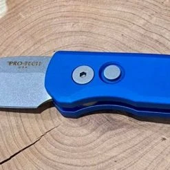 PROTECH KNIVES Pro-Tech Runt 5 Blue Handle Stonewash Wharncliffe 20-CV (R5101-Blue) All Knife Brands