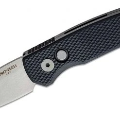 PROTECH KNIVES Pro-Tech Runt 5 Textured Black Stonewash Wharncliffe 20-CV (R5105) All Knife Brands