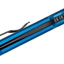 Protech Knives Les George SBR Black DLC Blue Handle Knife LG403-BLUE