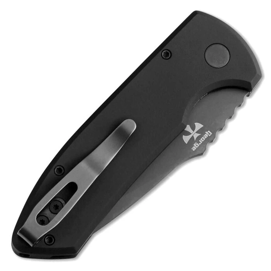 PROTECH KNIVES ProTech Les George SBR LG407 Textured Black Handle DLC Knife (USA) All Knife Brands 4 PROTECH KNIVES ProTech Les George SBR LG407 Textured Black Handle DLC Knife (USA) All Knife Brands