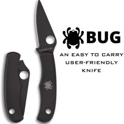 Spyderco Bug Non-Locking Knife Black Steel Blade C133BKP Spyderco Knives