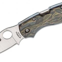 Spyderco Chaparral Knife 2.8" CTS XHP Satin Plain Blade, Raffir Noble Handles Spyderco Knives