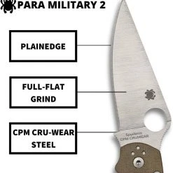 Spyderco Paramilitary 2 C81MPCW2 Folding Knife 3.47" CruWear Canvas Micarta Spyderco Knives 24 Spyderco Paramilitary 2 C81MPCW2 Folding Knife 3.47