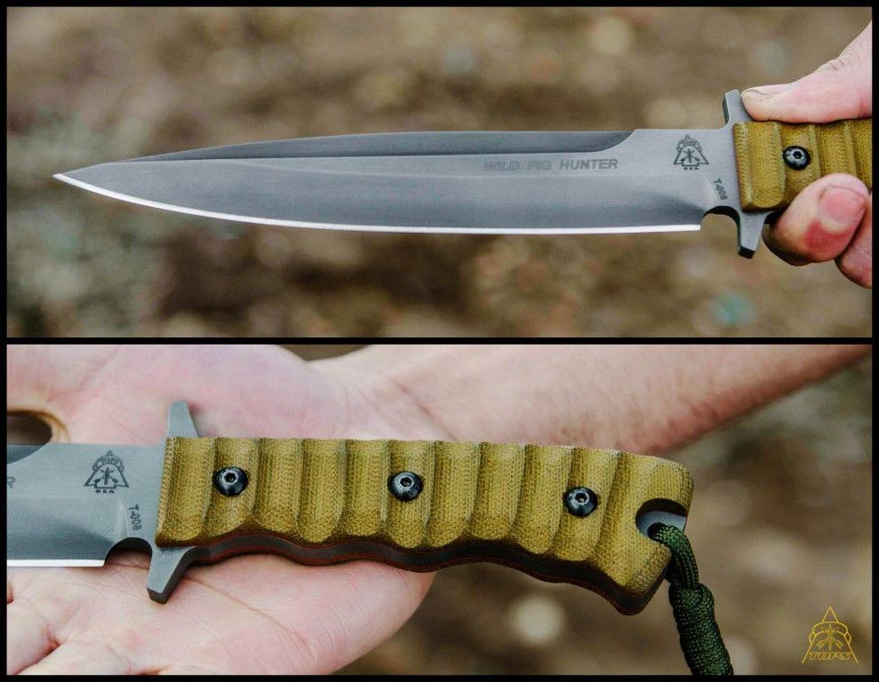 TOPS KNIVES All Knife Brands TOPS Wild Pig Hunter Fixed 7-9/16" Plain Blade, Micarta WPH-07 (USA) 6 TOPS KNIVES All Knife Brands TOPS Wild Pig Hunter Fixed 7-9/16" Plain Blade, Micarta WPH-07 (USA)