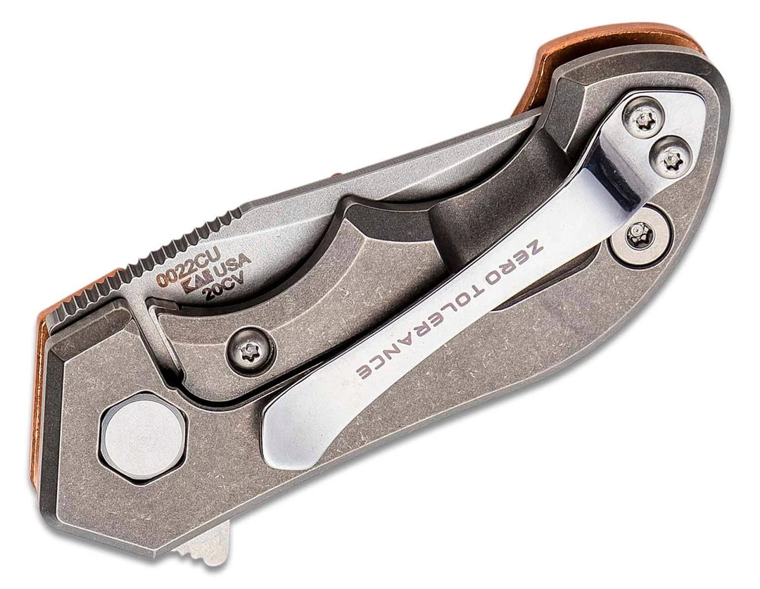 ZERO TOLERANCE ZT 0022CU Copper Titanium Framelock Knife CPM-20CV (Limited Edition) 8 ZERO TOLERANCE ZT 0022CU Copper Titanium Framelock Knife CPM-20CV (Limited Edition)